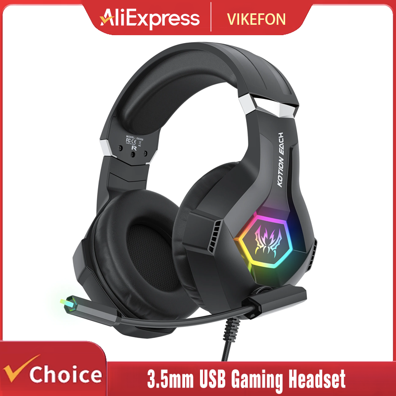 Gaming Headset With Mic Rgb - Auriculares para juegos con micrófono, control