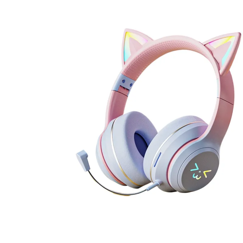 Cat Ear Bluetooth Headset Led - Auriculares inalámbricos con Bluetooth con orejas