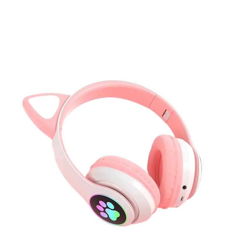 Cat Ear Bluetooth Headset Led - Auriculares Bluetooth con orejas de gato,