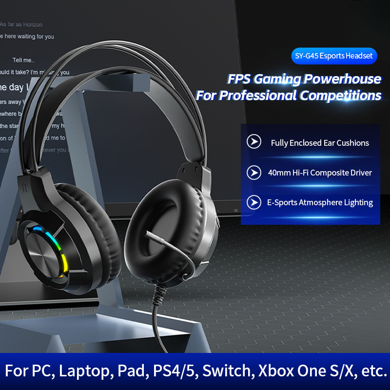 Gaming Headset With Mic Rgb - Auriculares para juegos con cancelación de