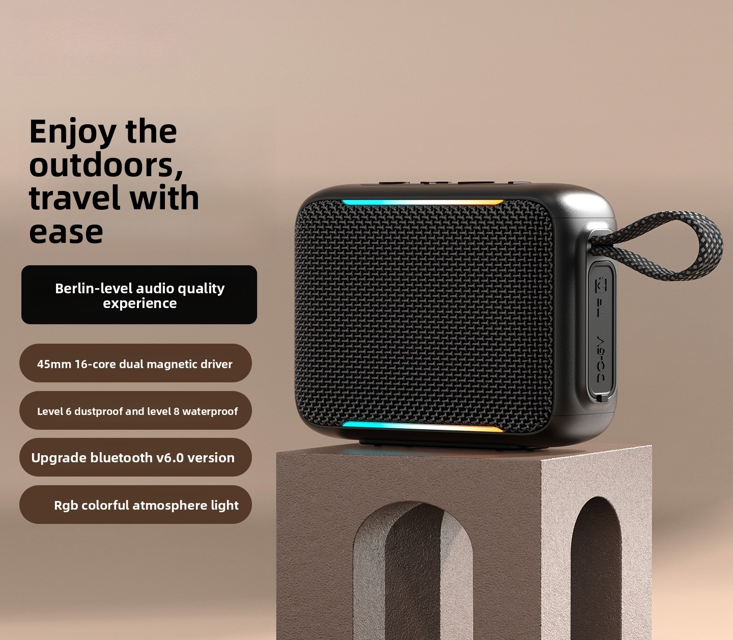 Portable Bluetooth Speaker Waterproof Ipx7 - Nuevo Altavoz Bluetooth Portátil para Exteriores,