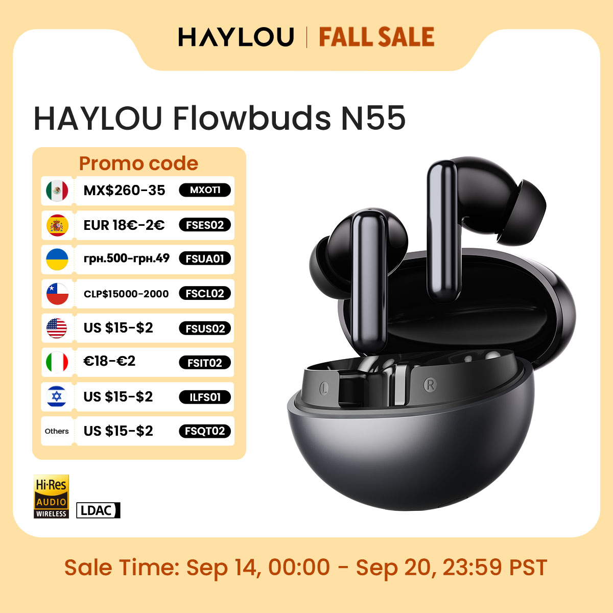 Type C Wired Earphones With Mic - Audífonos Inalámbricos HAYLOU Flowbuds N55, Cancelación