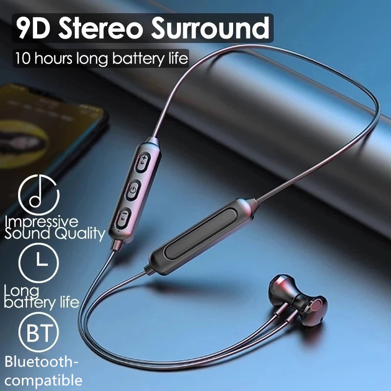Magnetic Neckband Sports Earphones - Auriculares inalámbricos con Bluetooth 5,0, audífonos