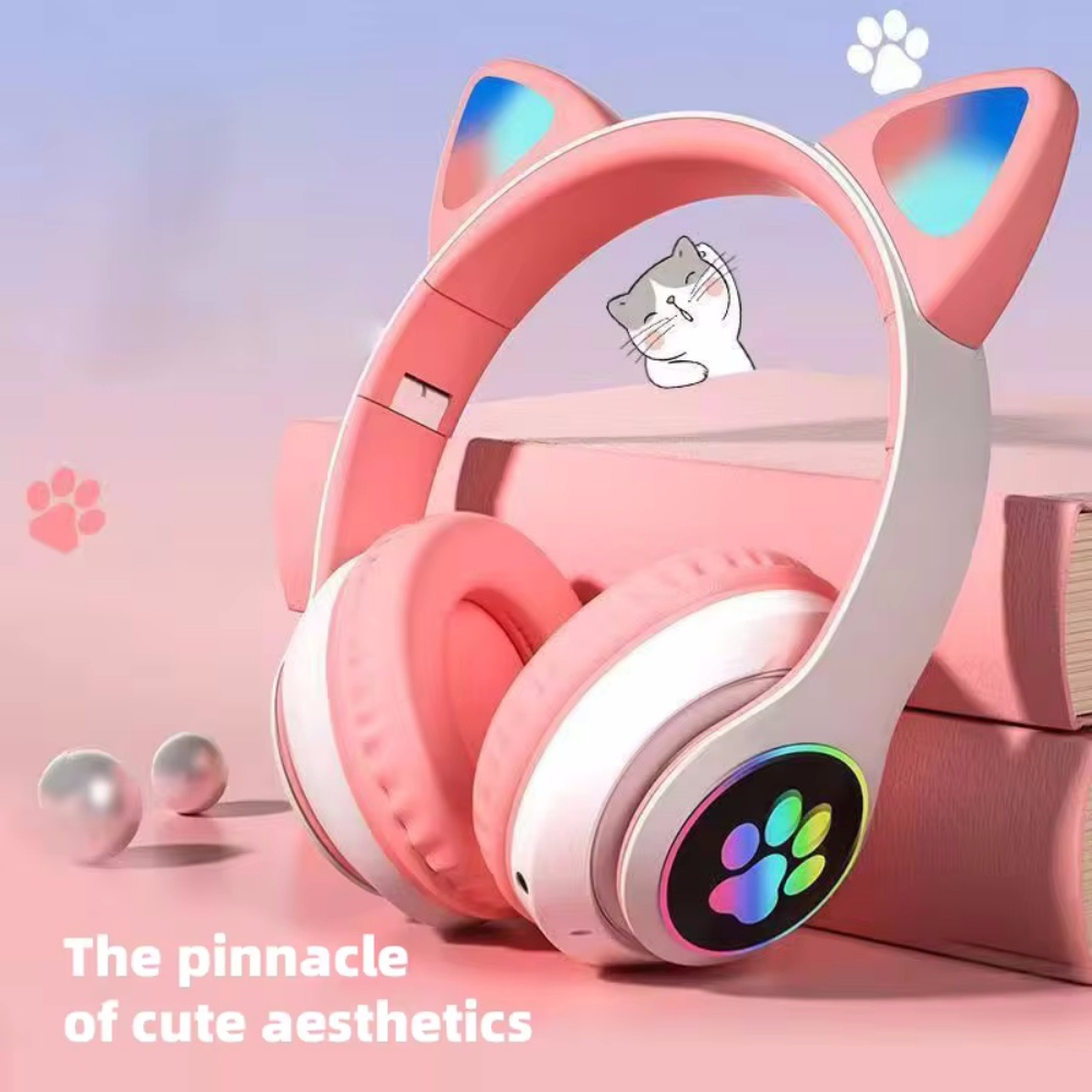 Cat Ear Bluetooth Headset Led - Audífonos Inalámbricos con Orejas de Gato