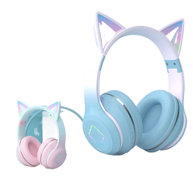 Cat Ear Bluetooth Headset Led - Auriculares inalámbricos Bluetooth con orejas de