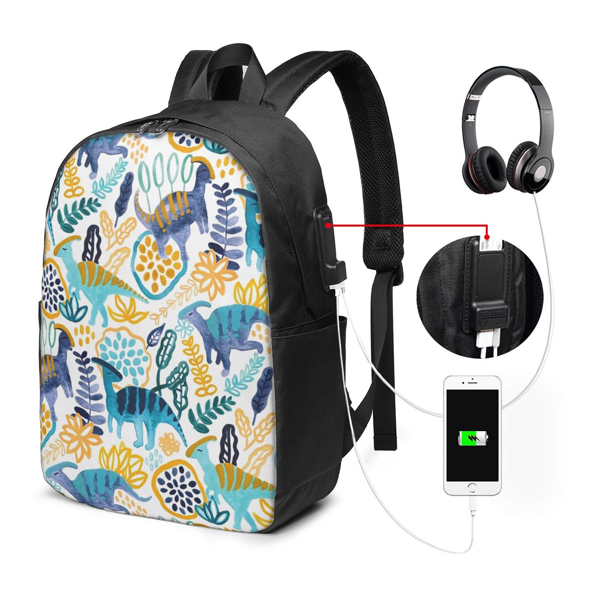 Laptops - Mochila Gouache Parasaurolophuses, bolsa para portátil