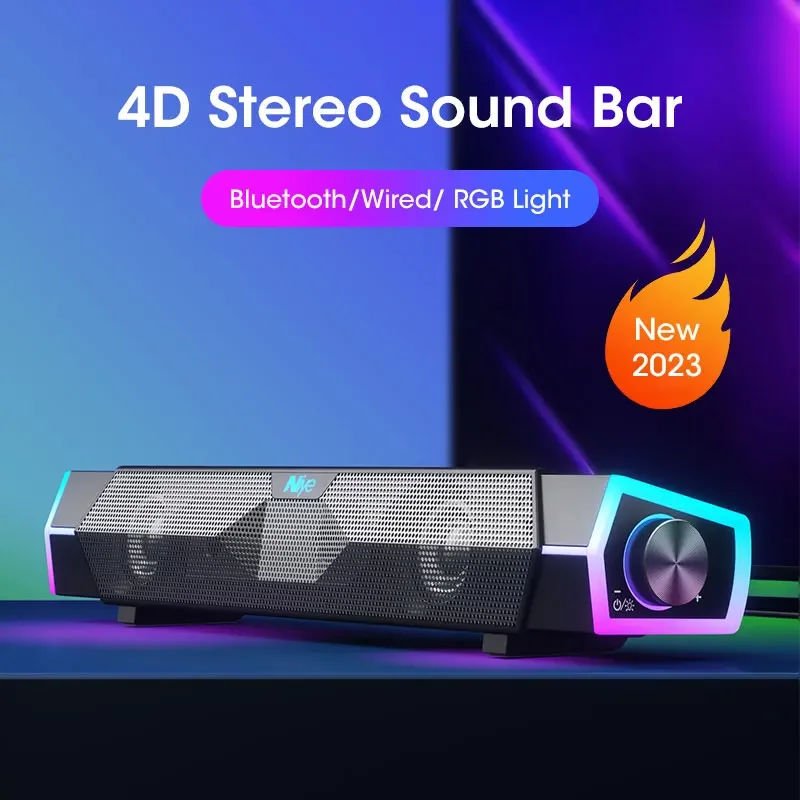 Barra de sonido estéreo 4D, al - Rgb Computer Soundbar For Pc reseña y precio
