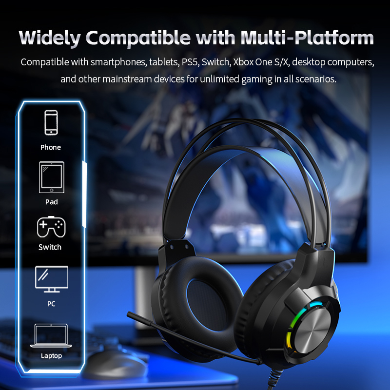Auriculares para juegos con ca - Gaming Headset With Mic Rgb reseña y precio