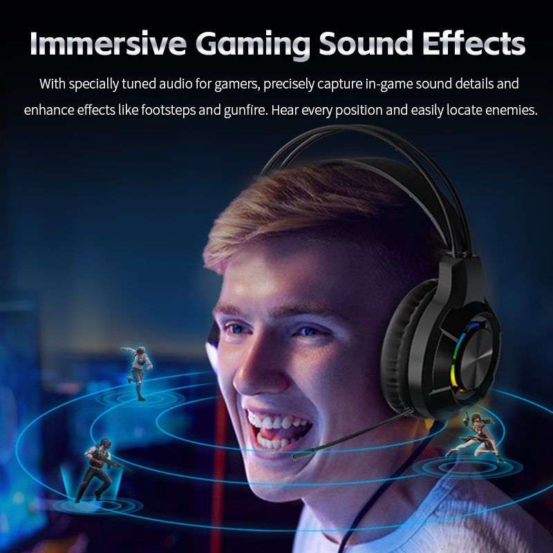 Auriculares para juegos con ca - Gaming Headset With Mic Rgb reseña y precio