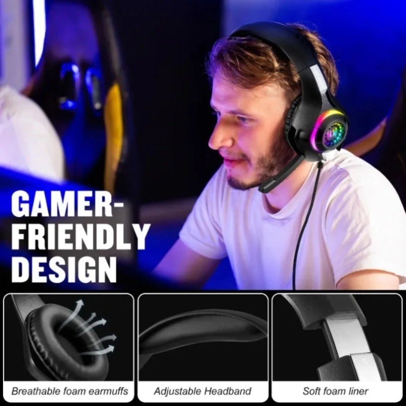 Auriculares para juegos con ca - Gaming Headset With Mic Rgb reseña y precio