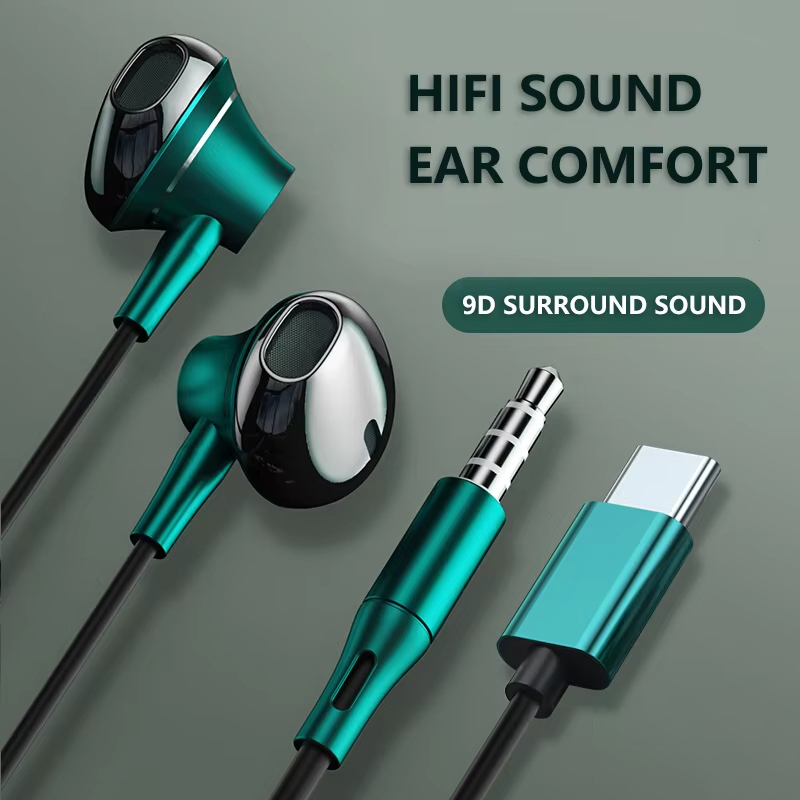 Auriculares estéreo de graves  - Type C Wired Earphones With Mic reseña y precio