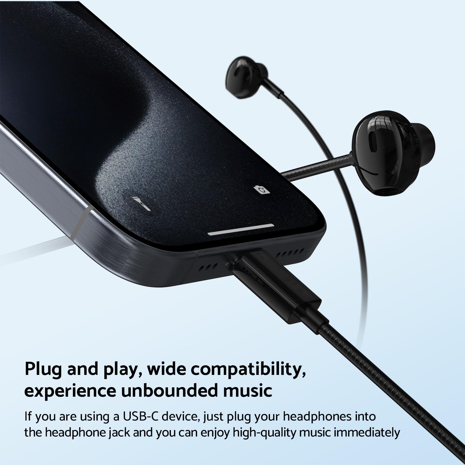 Auriculares estéreo de graves  - Type C Wired Earphones With Mic reseña y precio