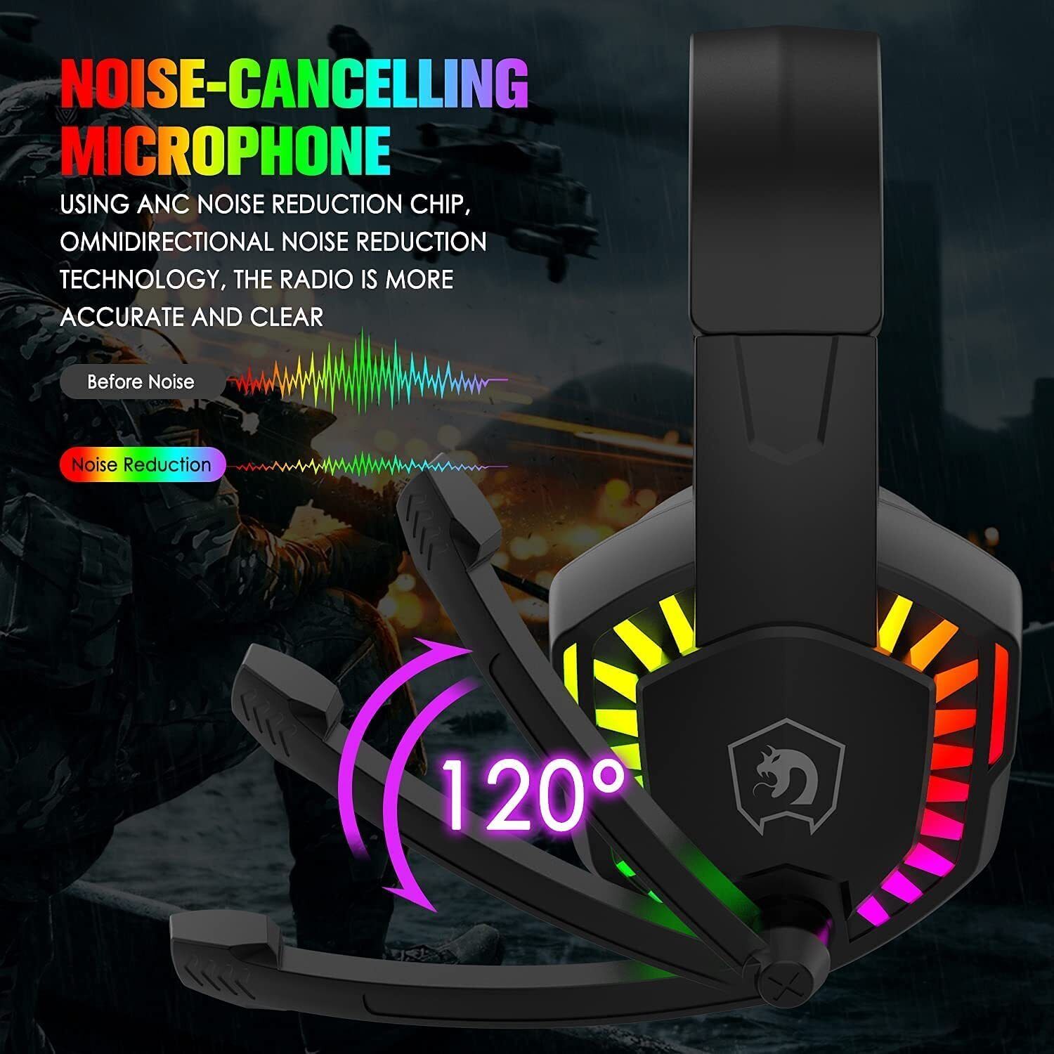 Auriculares para juegos con ca - Gaming Headset With Mic Rgb reseña y precio