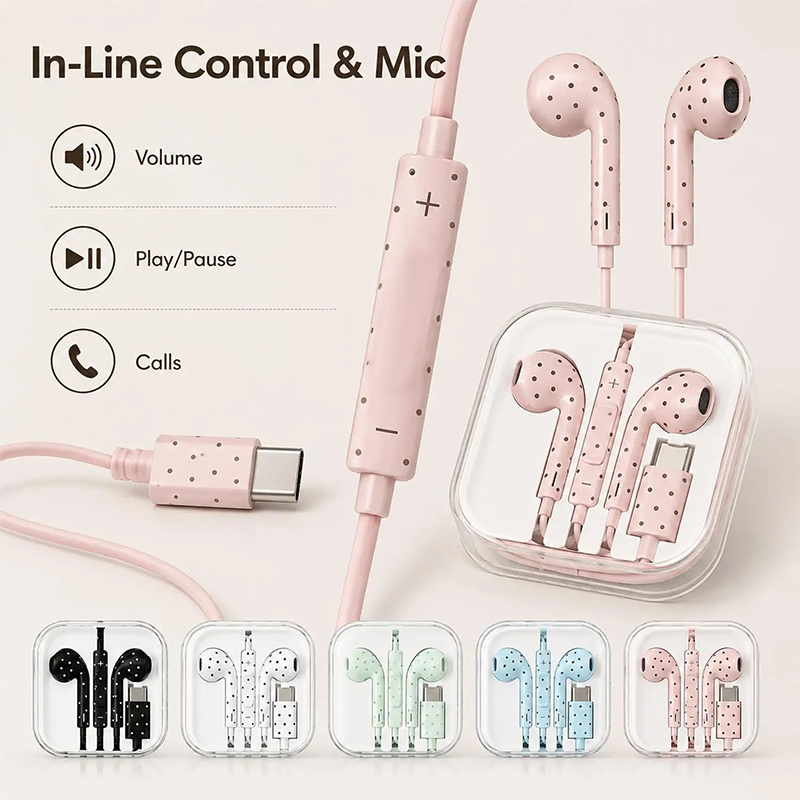 Auriculares con cable tipo C c - Type C Wired Earphones With Mic reseña y precio