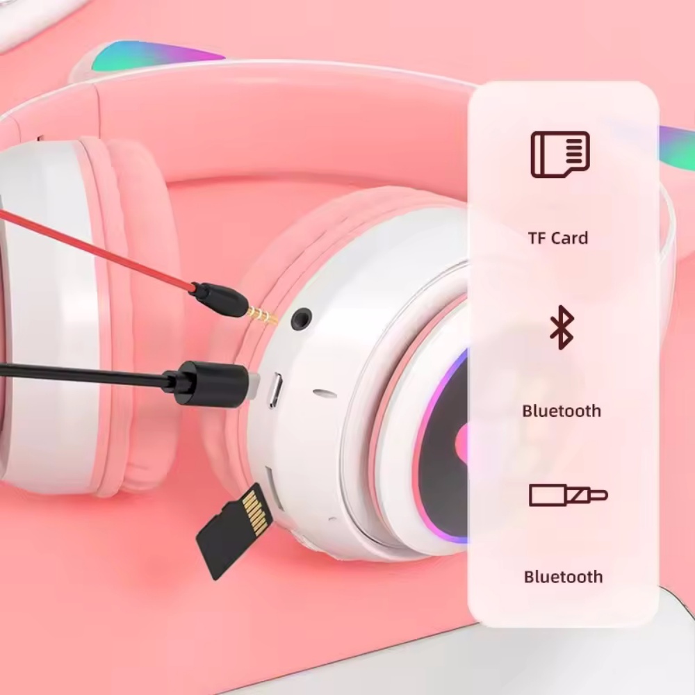 Audífonos Bluetooth con Orejas - Cat Ear Bluetooth Headset Led reseña y precio