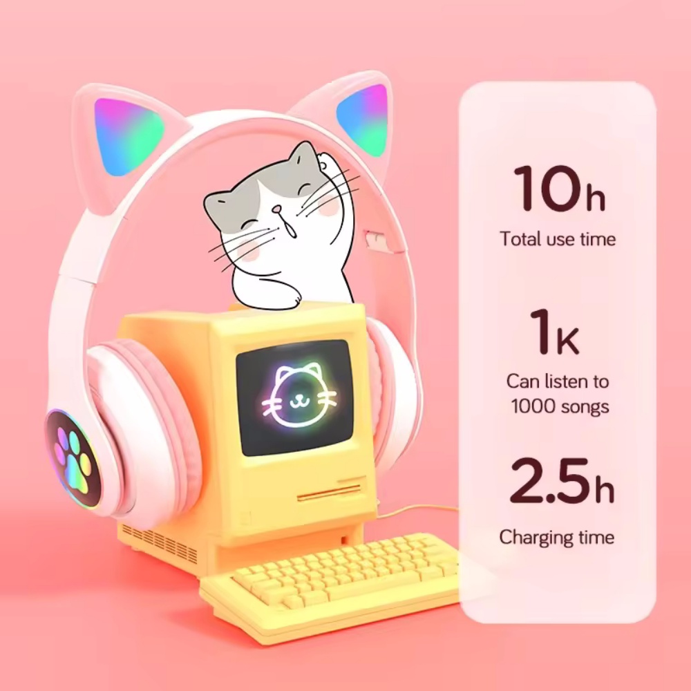 Audífonos Inalámbricos con Ore - Cat Ear Bluetooth Headset Led reseña y precio